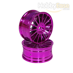 Purple 15-spoke Painted Wheels 1 pair(1/10 Car)