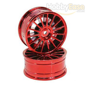 Red 15-spoke Painted Wheels 1 pair(1/10 Car)