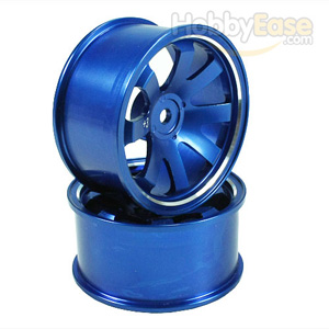 Blue Aluminum 8-spoke Wheels 1 pair-3°(1/10 Car)