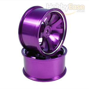 Purple Aluminum 8-spoke Wheels 1 pair-3°(1/10 Car)
