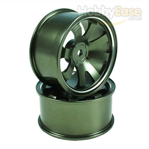 Titanium Color Aluminum 9-spoke Wheels 1 pair-3°(1/10 Car)