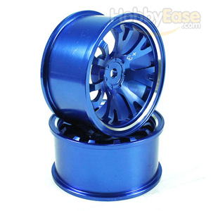 Blue Aluminum 7 Y-spoke Wheels 1 pair-3°(1/10 Car)