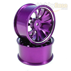 Purple Aluminum 7 Y-spoke Wheels 1 pair-3°(1/10 Car)