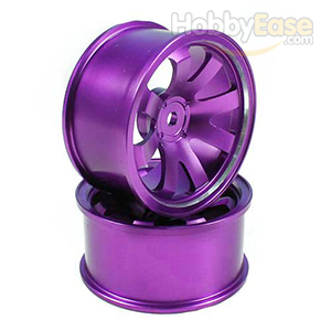 Purple Aluminum 8-spoke Wheels 1 pair-4°(1/10 Car)