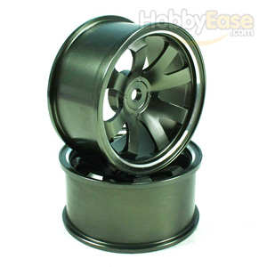 Titanium Color Aluminum 8-spoke Wheels 1 pair-4°(1/10 Car)