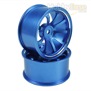 Blue Aluminum 9-spoke Wheels 1 pair-4°(1/10 Car)