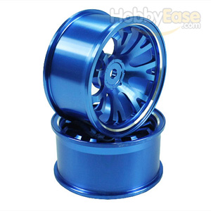 Blue Aluminum 7 Y-spoke Wheels 1 pair-4°(1/10 Car)