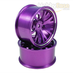 Purple Aluminum 7 Y-spoke Wheels 1 pair-4°(1/10 Car)