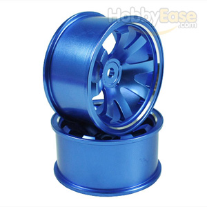 Blue Aluminum 8-spoke Wheels 1 pair-5°(1/10 Car)