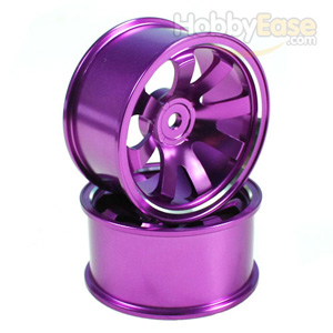 Purple Aluminum 8-spoke Wheels 1 pair-5°(1/10 Car)