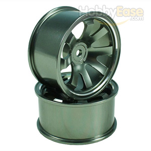 Titanium Color Aluminum 8-spoke Wheels 1 pair-5°(1/10 Car)
