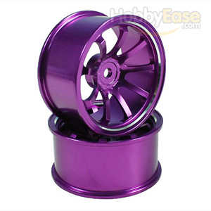 Purple Aluminum 9-spoke Wheels 1 pair-5°(1/10 Car)