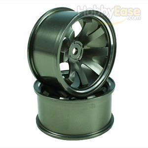 Titanium Color Aluminum 8-spoke Wheels 1 pair-6°(1/10 Car)