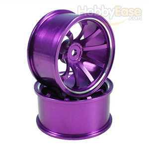 Purple Aluminum 9-spoke Wheels 1 pair-6°(1/10 Car)