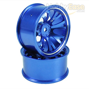 Blue Aluminum 7 Y-spoke Wheels 1 pair-6°(1/10 Car)