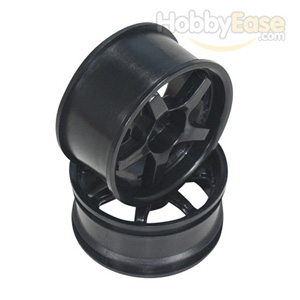 Black 5 Spoke Wheels 1 pair(1/10 Car, 4mm Offset)