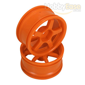 Orange 5 Spoke Wheels 1 pair(1/10 Car, 4mm Offset)