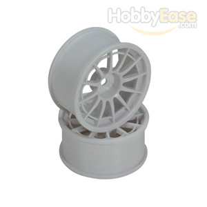 White 12 Spoke Wheels 1 pair(1/10 Car, 4mm Offset)