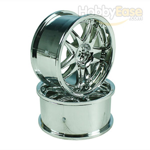 Silver 5 Dual Spoke Wheels 1 pair(1/10 Car, 4mm Offset)
