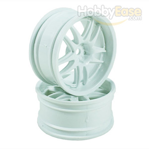 White 5 Dual Spoke Wheels 1 pair(1/10 Car, 4mm Offset)