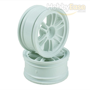 White 6 Dual Spoke Wheels 1 pair(1/10 Car, 4mm Offset)