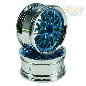 Blue/Silver 10 Y-Spoke Wheels 1 pair(1/10 Car, 4mm Offset)