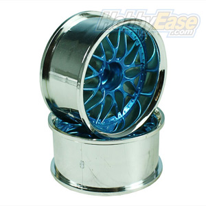 Blue/Silver 10 Y-Spoke Wheels 1 pair(1/10 Car, 12mm Offset)