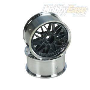 Leadgrey/Silver 10 Y-Spoke Wheels 1 pair(1/10 Car, 4mm Offset)