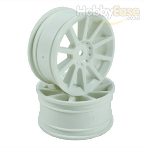 White 10 Spoke Wheels 1 pair(1/10 Car)