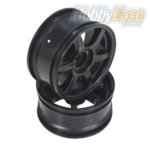 Black 6 Spoke Wheels 1 pair(1/10 Car, 3mm Offset)