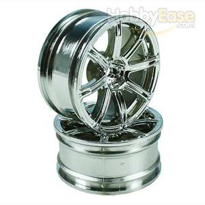 Silver 8 Spoke Wheels 1 pair(1/10 Car, 3mm Offset)