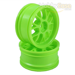 Green 7 Y-Spoke Wheels 1 pair(1/10 Car, 3mm Offset)