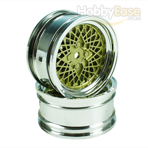 Golden/Silver Vintage Wheels 1 pair(1/10 Car, 3mm Offset)