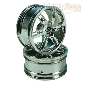 Silver 6 Spoke Wheels 1 pair(1/10 Car, 3mm Offset)