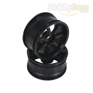 Black 7 Spoke Wheels 1 pair(1/10 Car, 3mm Offset)