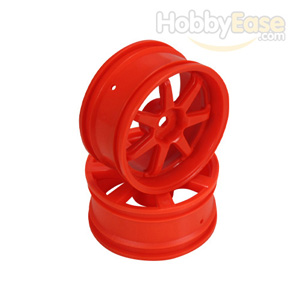 Orange 7 Spoke Wheels 1 pair(1/10 Car, 3mm Offset)