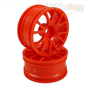 Orange 6 Y-Spoke Wheels 1 pair(1/10 Car, 3mm Offset)