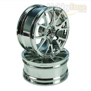 Silver 6 Y-Spoke Wheels 1 pair(1/10 Car, 3mm Offset)