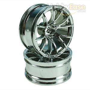 Silver 6 Y-Spoke Wheels 1 pair(1/10 Car, 9mm Offset)