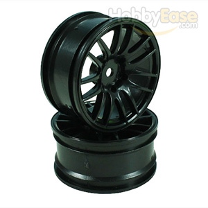 Black 7 Y-Spoke Wheels 1 pair(1/10 Car, 3mm Offset)