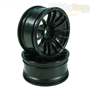 Black 7 Y-Spoke Wheels 1 pair(1/10 Car, 6mm Offset)