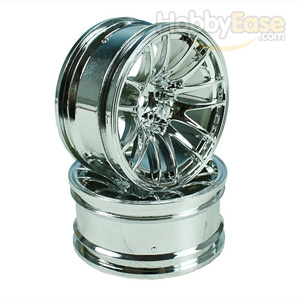 Silver 7 Y-Spoke Wheels 1 pair(1/10 Car, 9mm Offset)