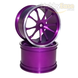 Purple Aluminum 10 Spoke Wheels 1 Pair(1/8 Truck)