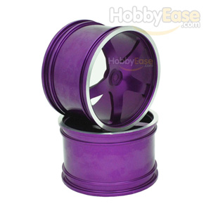 Purple Aluminum 5 Spoke Wheels 1 Pair(1/8 Truck)