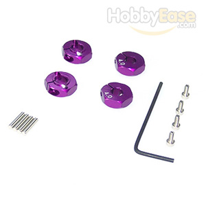 Purple Aluminum Wheel Adaptors with Lock Screws - 4mm