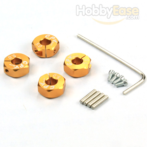Golden Aluminum Wheel Adaptors with Lock Screws - 5mm