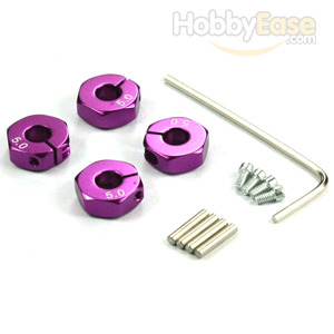 Purple Aluminum Wheel Adaptors with Lock Screws - 5mm