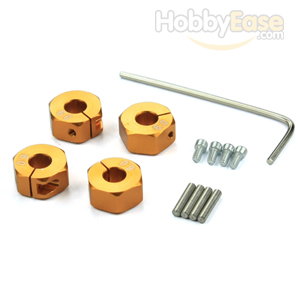 Golden Aluminum Wheel Adaptors with Lock Screws - 6mm