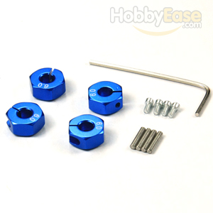 Blue Aluminum Wheel Adaptors with Lock Screws - 6mm