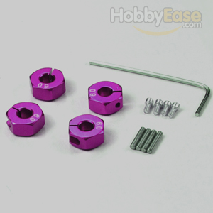 Purple Aluminum Wheel Adaptors with Lock Screws - 6mm